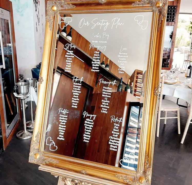 Our Collections - Mirrors and Easels - Emily Rose Events Hire